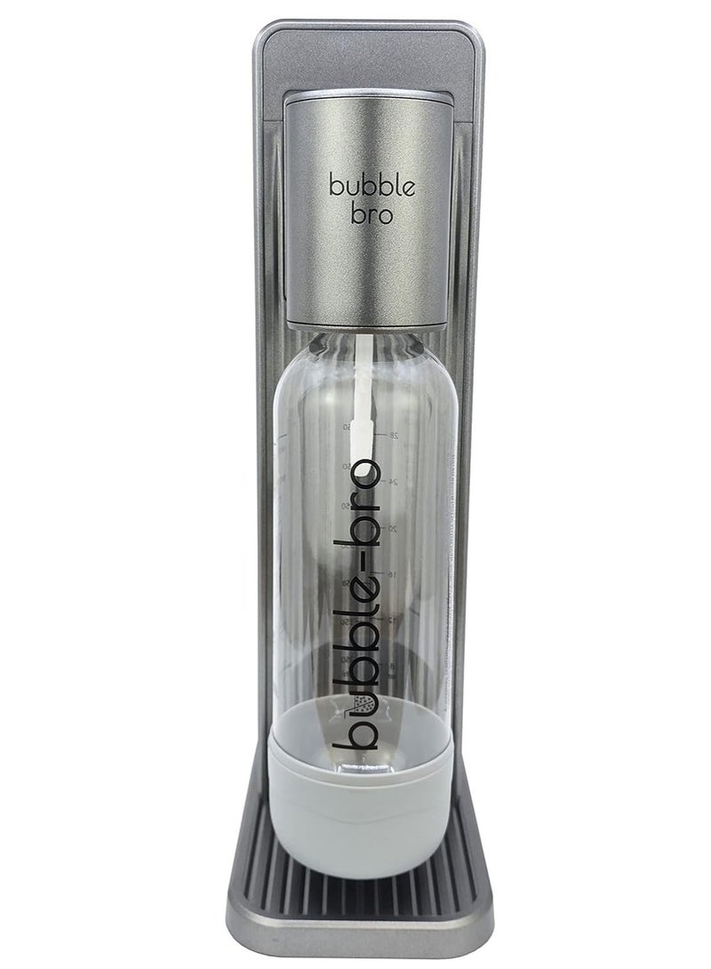 bubble-bro Origin Sparkling Water Maker Family Pack - with 2 x 60L CO2 Cylinders, 1 x additional 1L bottle & 2 x 500ml bottles (Metallic Grey) - Image 2