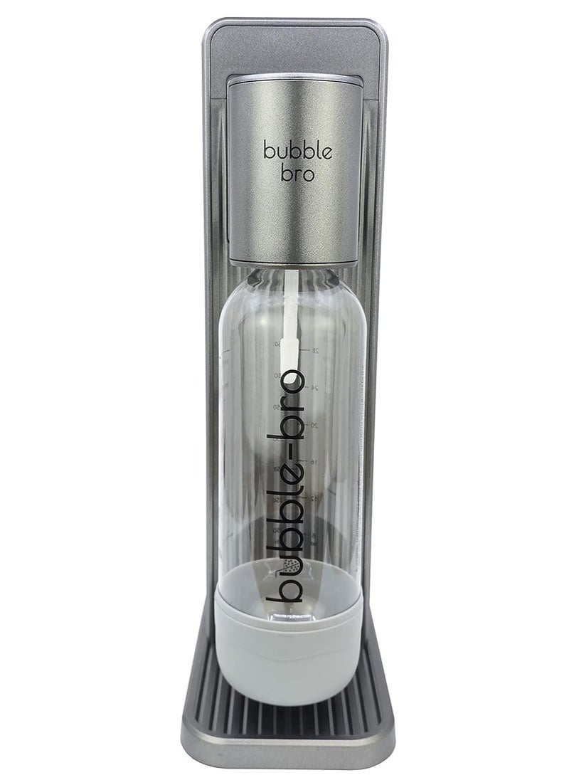 bubble-bro - bubble-bro Origin Sparkling Water Maker Family Pack - with 2 x 60L CO2 Cylinders, 1 x additional 1L bottle & 2 x 500ml bottles (Metallic Grey) - Image 1