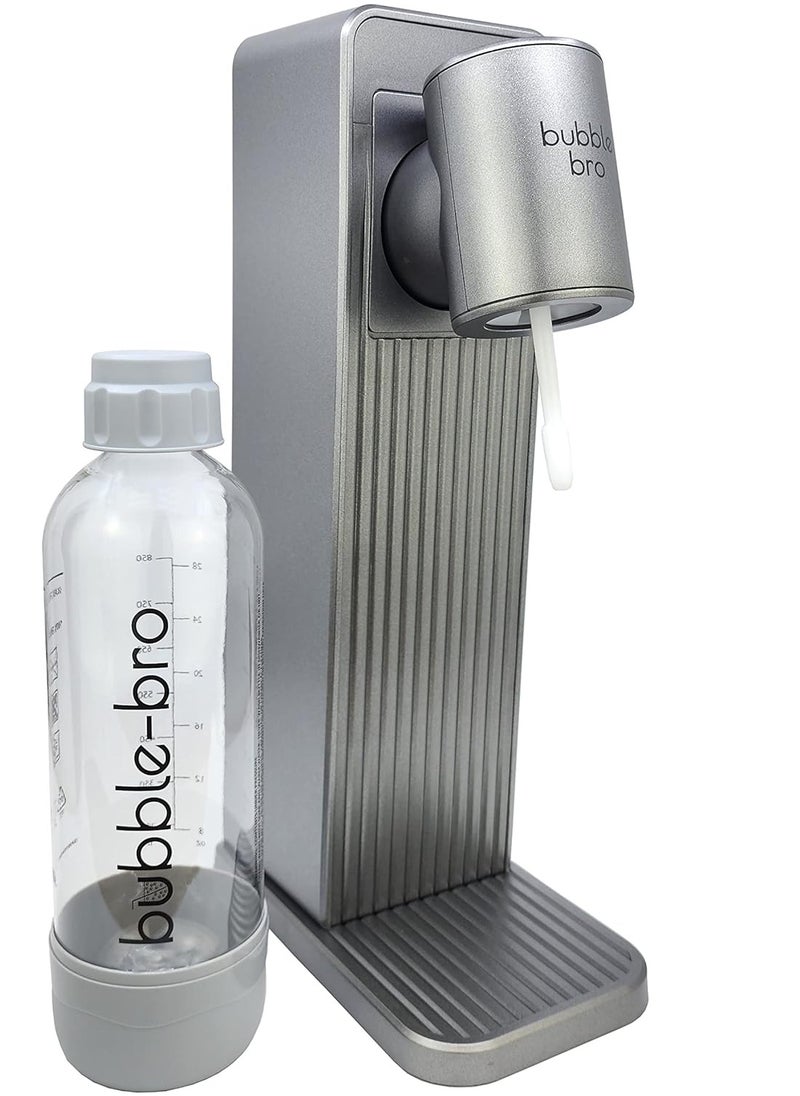 bubble-bro - bubble-bro Origin Sparkling Water Maker Family Pack - with 2 x 60L CO2 Cylinders, 1 x additional 1L bottle & 2 x 500ml bottles (Metallic Grey) - Image 1