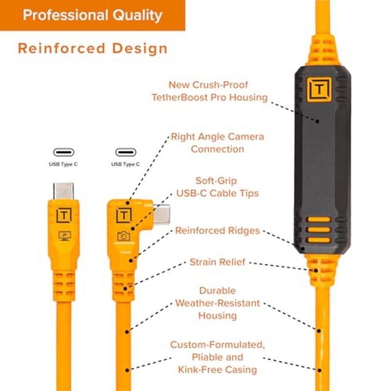 TetherPro Optima 10Gbps Gen 2 USB-C، مباشرة إلى اليمين، رؤية عالية - Image 4