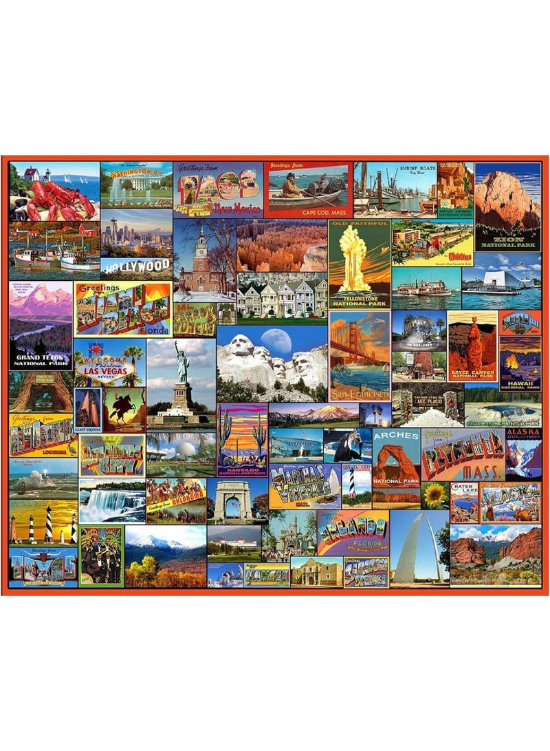 White Mountain Puzzles Best Places in America - 1000 Piece Jigsaw Puzzle - Image 1