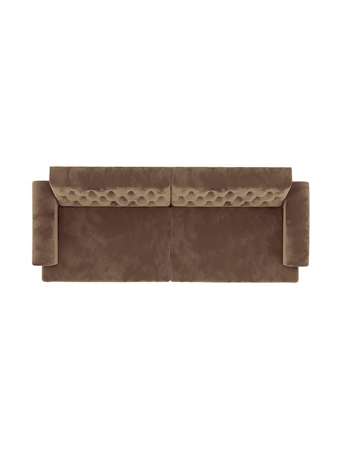 House One Chocolate | 3-Seater Sofa Upholstered In Velvet 212x82x84 cm - Light Brown - Image 4
