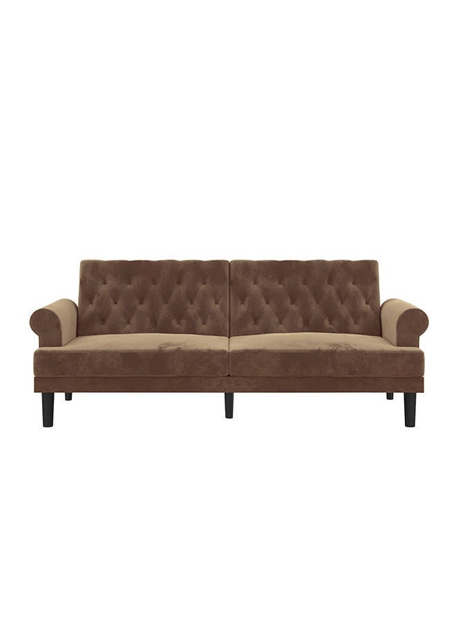 House One Chocolate | 3-Seater Sofa Upholstered In Velvet 212x82x84 cm - Light Brown - Image 3