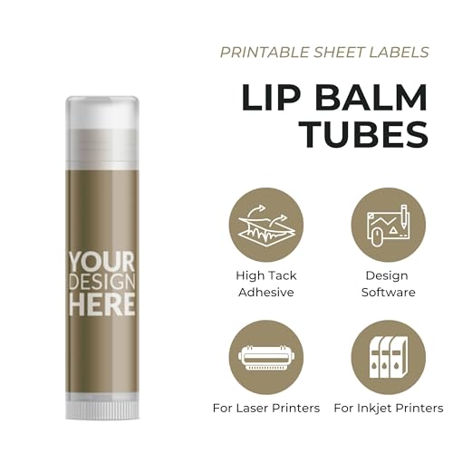 Dashleigh 60 Dashleigh Kraft Lip Balm Labels – Perfect for Lip Gloss & Lip Stain Bottles, Inkjet or Laser Printable, 2 x 2.15 in. - Image 3