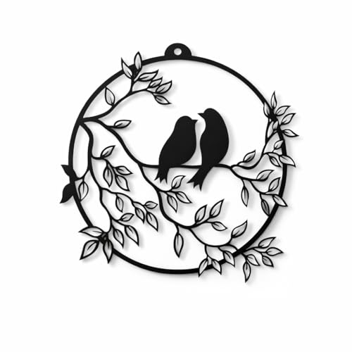 Camin Bird Design Wooden Wall Decor | Wall Hanging Art for Living Room, Bedroom, Office | 3D Laser Cut MDF Wall Panel | Modern Home Decoration -Black - Image 1