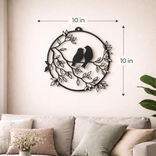 Camin Bird Design Wooden Wall Decor | Wall Hanging Art for Living Room, Bedroom, Office | 3D Laser Cut MDF Wall Panel | Modern Home Decoration -Black - Image 4