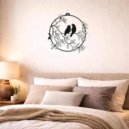 Camin Bird Design Wooden Wall Decor | Wall Hanging Art for Living Room, Bedroom, Office | 3D Laser Cut MDF Wall Panel | Modern Home Decoration -Black - Image 3