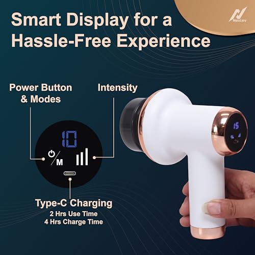 NexLev Cordless Body Massager | Neck, Shoulder, Back, Legs & Thigh Pain Relief | 10 Intensity and 12 Modes | 6 Attachments | Deep Tissue Kneading for Complete Pain Relief | Charging Indicator | PM-02 - Image 4