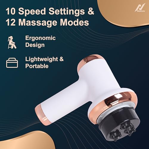 NexLev Cordless Body Massager | Neck, Shoulder, Back, Legs & Thigh Pain Relief | 10 Intensity and 12 Modes | 6 Attachments | Deep Tissue Kneading for Complete Pain Relief | Charging Indicator | PM-02 - Image 2
