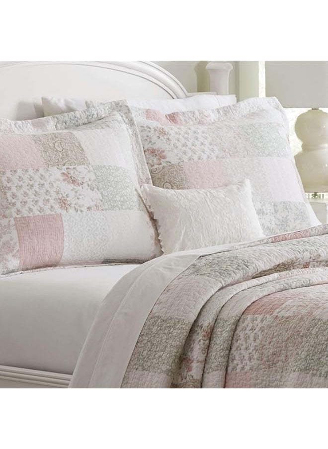 Home King Quilt Set Cotton Reversible Bedding With Matching Shams Home Decor Ideal For All Seasons Celina Patchwork Pink Sage King - pzsku/ZBFFB3CD47B76BE17BF53Z/45/_/1741446989/f5bcb36b-b9ea-4ced-8faf-1e53d94db08c