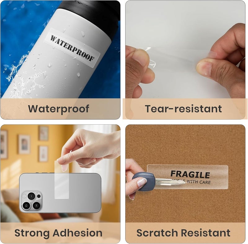 SEZNIK Transparent, Waterproof, Non-Tearable, Sticky Thermal Lables, Label Roll, 2 inch Adhesive Thermal Labels (40mmx15mm - 1000 Lables) - Image 2