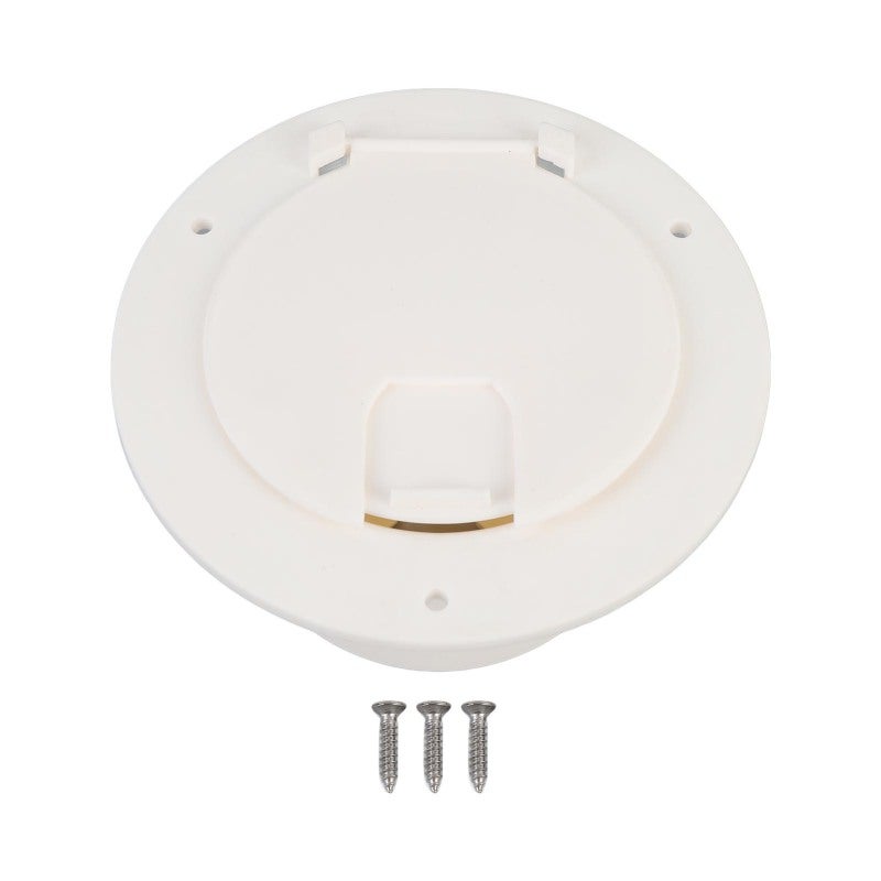 RV Cable Hatch: 3 1/2in Premium Nylon Sturdy Locking Cover - Secure Fixation Sliding Screen Electrical Cable Hatch for RVs Trailers Campers - Image 1