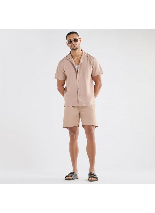 FAV Regular Fit Solid Shirt with Camp Collar and Short Sleeves  - Image 2