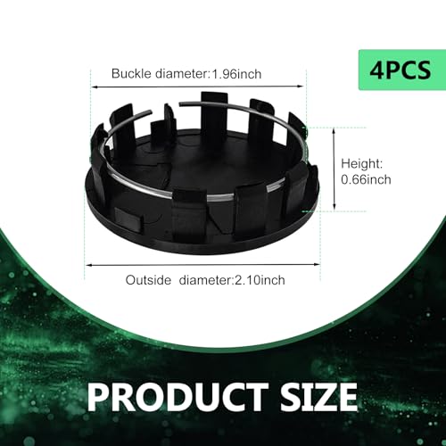 Dogary 4 PCS Car Wheel Hub Center Cap, Snap-in Tight Fit Wheel Center Hub Cap Cover, Scratch-Resistant Waterproof Rim Exterior Accessories, Universal for Most Vehicles, Trucks, SUVs (Black) - Image 2