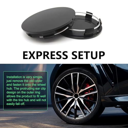 Dogary 4 PCS Car Wheel Hub Center Cap, Snap-in Tight Fit Wheel Center Hub Cap Cover, Scratch-Resistant Waterproof Rim Exterior Accessories, Universal for Most Vehicles, Trucks, SUVs (Black) - Image 3