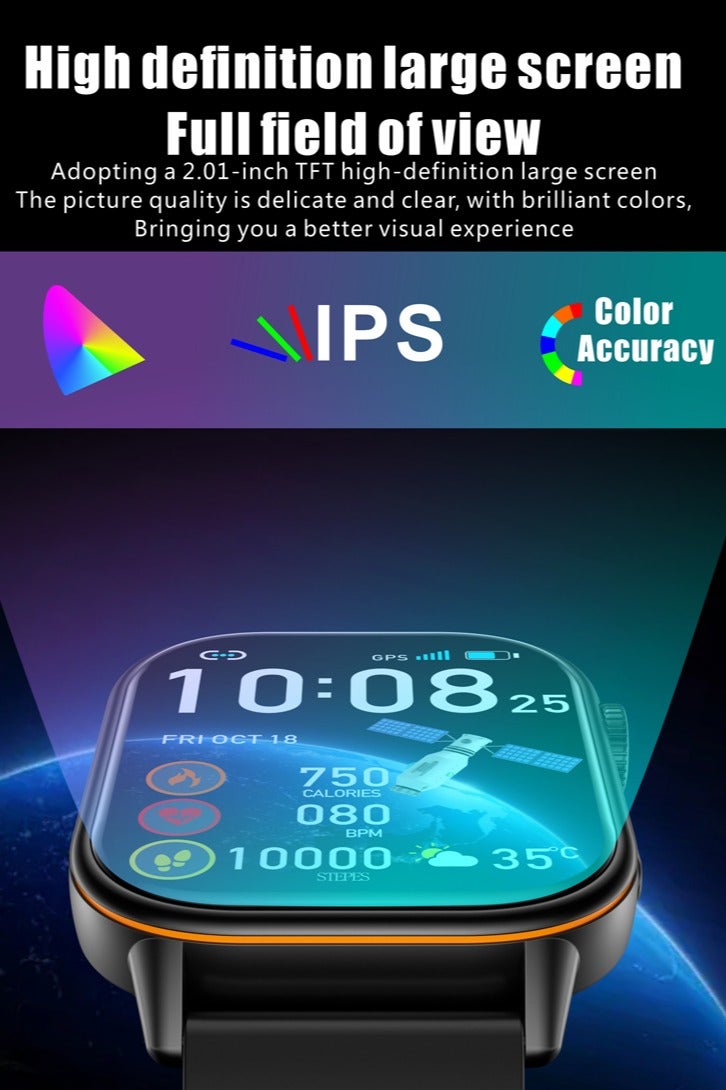 رولستيمي ساعات رجالية ذكية ساعات رياضية بلوتوث الاتصال مساعد صوت وسائط رياضية متعددة مراقبة الصحة آي بي 68 مقاوم للماء كيو إكس 17 أسود - Image 2