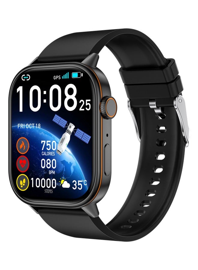 RollsTimi Men's Watches Smartwatches Sports Watches Bluetooth Calling Voice Assistant Multiple Sports Modes Health Monitoring IP68 Waterproof QX17 Black