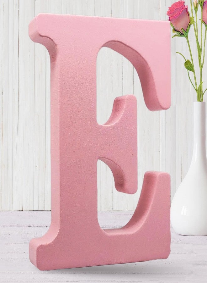 AOCEAN 8 Inch Pink Wood Letters Unfinished Wood Letters for Wall Decor Decorative Standing Letters Slices Sign Board Decoration for Craft Home Party Projects (E) - Image 1