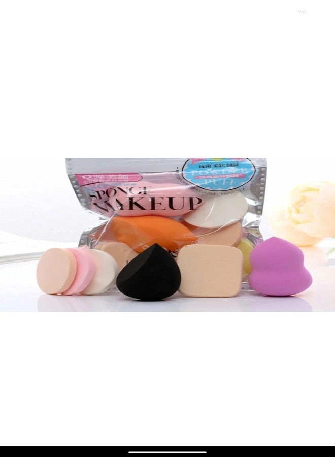 Sponge Makeup Powder Puff Set, Multiple Shapes, Assorted Colors, Beauty Blending Sponge, Pack of 6 - Image 1