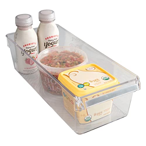 Kitchen Details 2 Pack Slim Refrigerator Storage Bin | Fridge & Freezer | Kitchen Organization | Stainless Steel Handle | Countertop | Cabinets | Pantry | Clear - Image 5