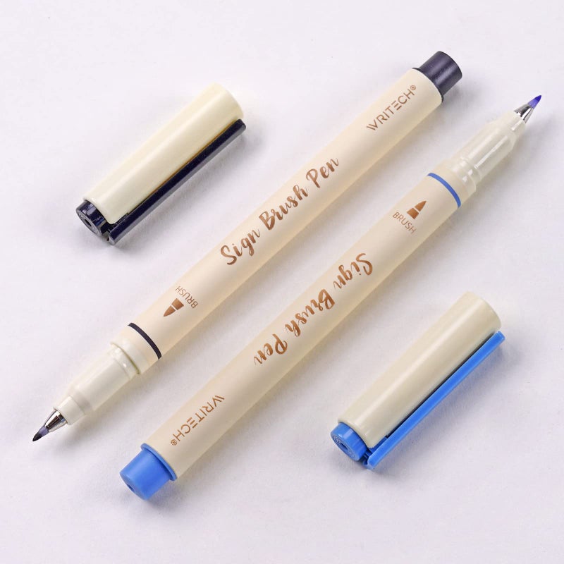 WRITECH Arts Sign Brush Pen Brush Tip Marker Felt Tip Water Based Ink Color Pens 12 Assorted Pastel Colors Great for Lettering, Journaling, Calligraphy (Natural) - Image 4