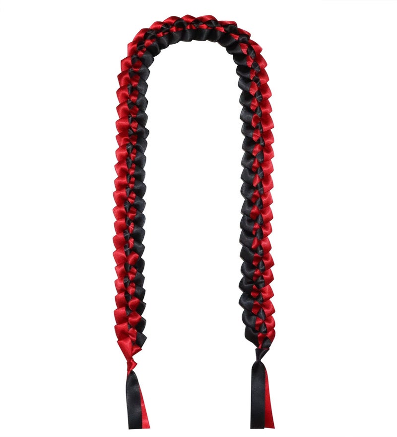 PENTA ANGEL Graduation Lei Penta Angel 2023 Braided Graduation Ribbon Lei Honor Cord Gift for High School College Student Grad Party Decoration Red Black