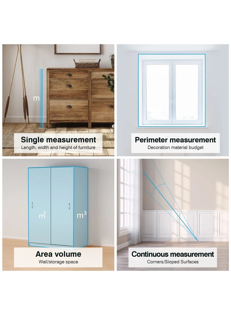 SNDWAY Rechargeable Digital Laser Distance Meter, 60m/196ft Mini Laser Rangefinder with OLED Screen, Handheld Measuring Tool, Mini Laser Tape Measure Distance/Area/Volume/Pythagorean - Image 5