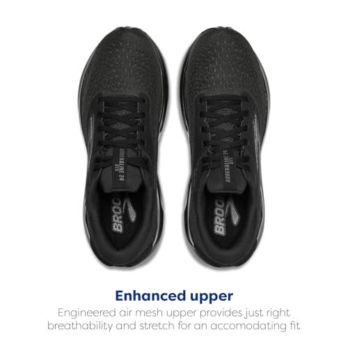 Brooks Men’s Adrenaline GTS 24 Supportive Running Shoe - Black/Black/Ebony - 12.5 Wide - Image 4
