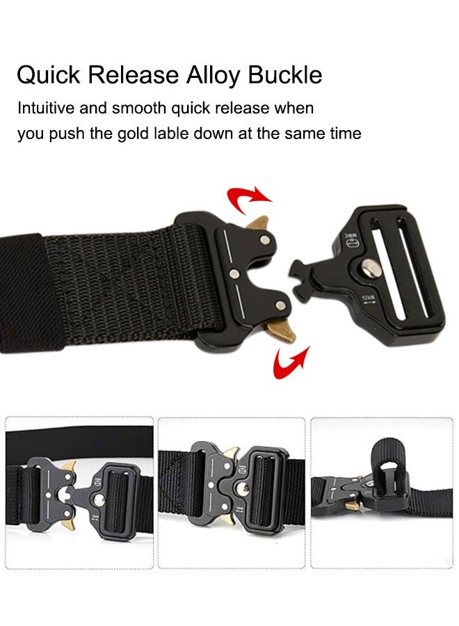 وهاواي 2 Pack Tactical Belt for Men, Military Belt With Quick-Release Metal Buckle, 125cm Heavy-Duty Nylon Work Belt. - Image 3