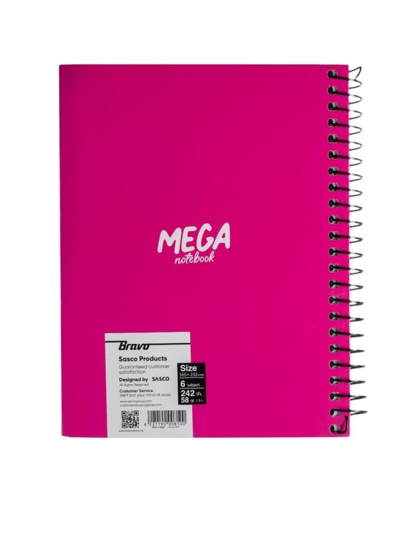 Bravo New Mega Notebook Large - 6 Subjects – Blue - Image 2