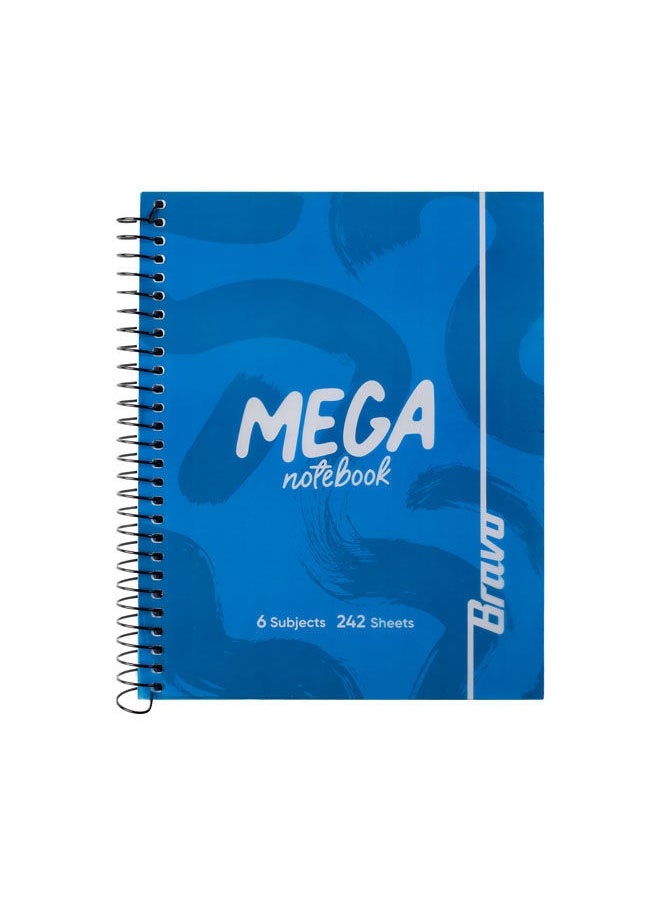 Bravo New Mega Notebook Large - 6 Subjects – Blue  - Image 1