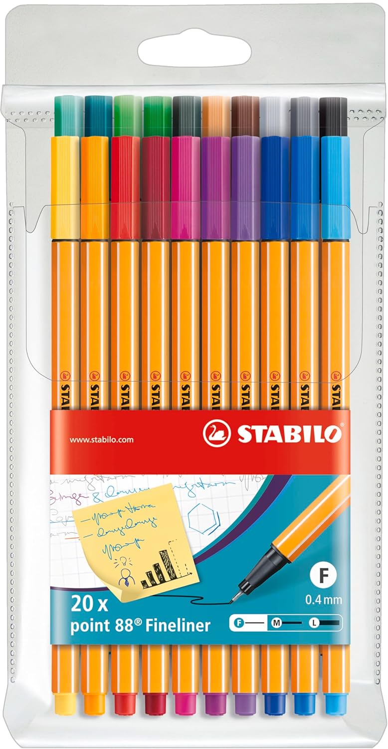 STABILO نقطة 88 - قلم تحديد - محفظة من 20 (ألوان متنوعة) - Image 1