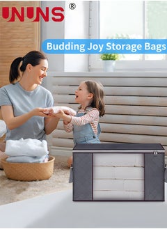 UNUNS Clothes Storage Bags,5 Pack Large Closet Organizers Storage Bins,Foldable Blanket Storage Bags,Storage Containers For Bedroom Closet Clothing Comforter,Organization With Storage With Lids And Handle  - Image 4