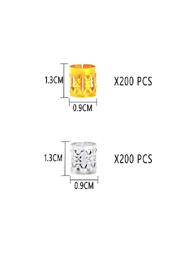 Leeven - 400 Pieces Aluminum Hair Jewelry Dreadlocks Metal Cuffs For Hair Braids Hair Accessories For Braids Adjustable Metal Cuffs Hair Decoration Braiding Hair Jewelry For Box Braids - Image 1