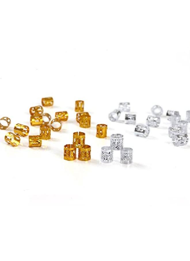 Leeven - 400 Pieces Aluminum Hair Jewelry Dreadlocks Metal Cuffs For Hair Braids Hair Accessories For Braids Adjustable Metal Cuffs Hair Decoration Braiding Hair Jewelry For Box Braids - Image 1
