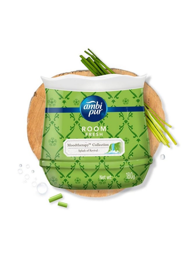 ambi pur Moodtherapy Collection Room Freshener Gel, Splash Of Revival Lemongrass, 180 G | Air Fres  - Image 1