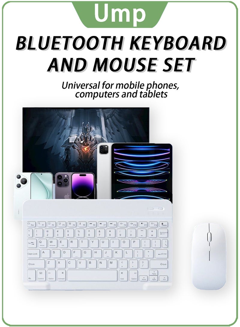 Ump Official Rechargeable Bluetooth Keyboard and Mouse Combo Ultra-thin Portable Compact Wireless Mouse Keyboard Set for Android Windows Tablet Phone iPhone iPad Pro Air Mini, iPad OS/iOS 13 and Later (Black) - Image 1