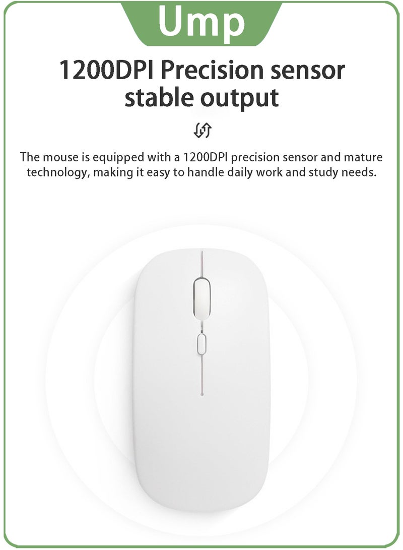 Ump Official Rechargeable Bluetooth Keyboard and Mouse Combo Ultra-thin Portable Compact Wireless Mouse Keyboard Set for Android Windows Tablet Phone iPhone iPad Pro Air Mini, iPad OS/iOS 13 and Later (Black) - Image 5