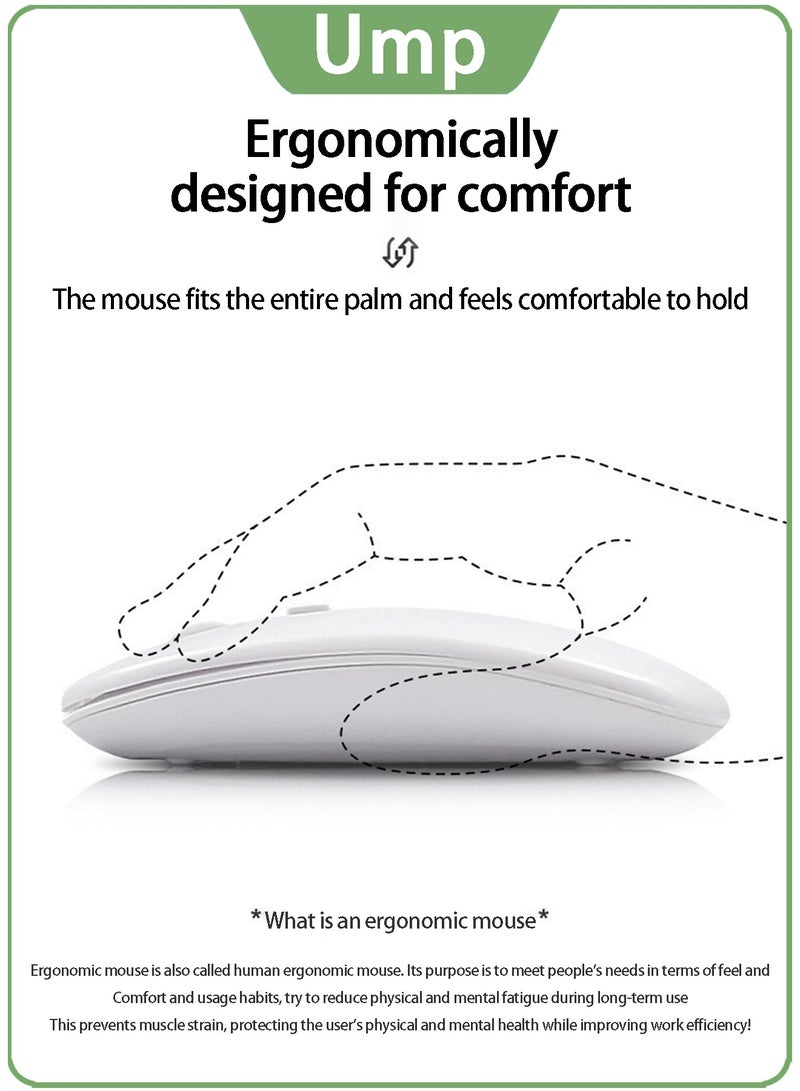 Ump Official Rechargeable Bluetooth Keyboard and Mouse Combo Ultra-thin Portable Compact Wireless Mouse Keyboard Set for Android Windows Tablet Phone iPhone iPad Pro Air Mini, iPad OS/iOS 13 and Later (Black) - Image 4