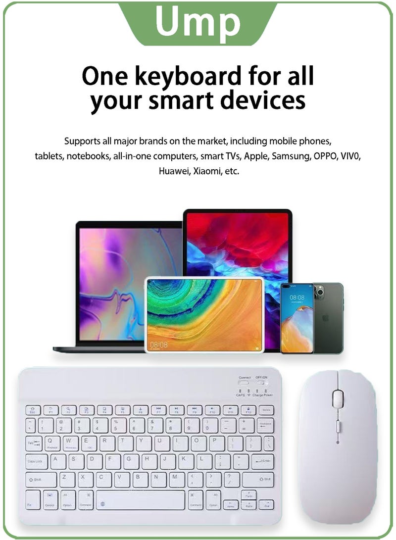 Ump Official Rechargeable Bluetooth Keyboard and Mouse Combo Ultra-thin Portable Compact Wireless Mouse Keyboard Set for Android Windows Tablet Phone iPhone iPad Pro Air Mini, iPad OS/iOS 13 and Later (Black) - Image 3