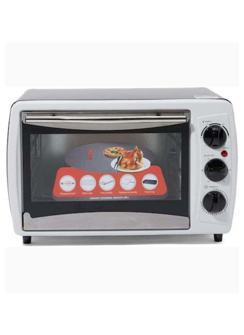 Generic Electric Oven Toaster 19L, White – 100-250°C Temperature Range, 60-Minute Timer, 1380W with Rotisserie Function  - Image 2