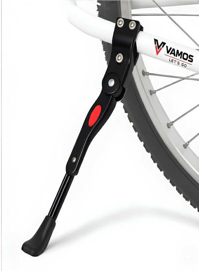 VAMOS® Adjustable Alloy Cycle Stand | Heavy Duty Bicycle Kickstand with Anti-Slip Foot | Universal Side Stand for 24-29 Inch MTB, Road & Gear Bicycles | Durable & Rust-Proof Adjustable Height Design - Image 1
