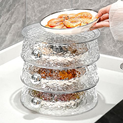 MosQuick® Set of 2 Food cover roti cover lid Stackable with handle fruit basket net cover fruit cover cake cover lid food protector Bug-resistant Cover for Food space saving Fridge storage food cover - Image 3
