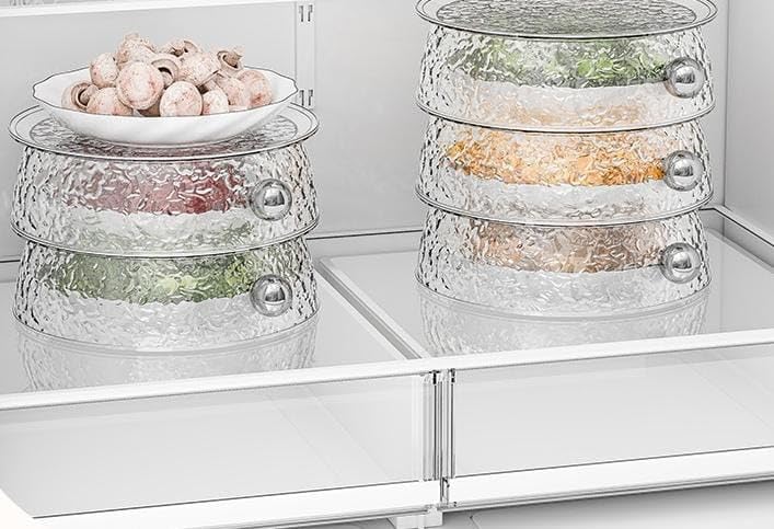MosQuick® Set of 2 Food cover roti cover lid Stackable with handle fruit basket net cover fruit cover cake cover lid food protector Bug-resistant Cover for Food space saving Fridge storage food cover - Image 1