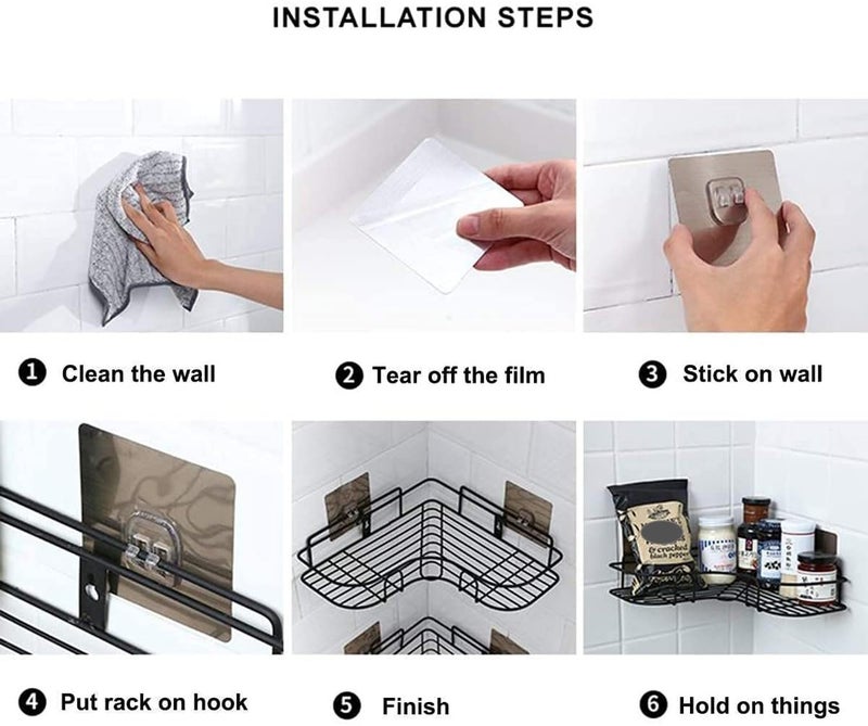 Metal Bathroom Organiser Without Drill Bathroom Corner Shelf Adhesive Stand for Corner Rack for Bathroom, Shampoo Holder Multipurpose  - Image 5