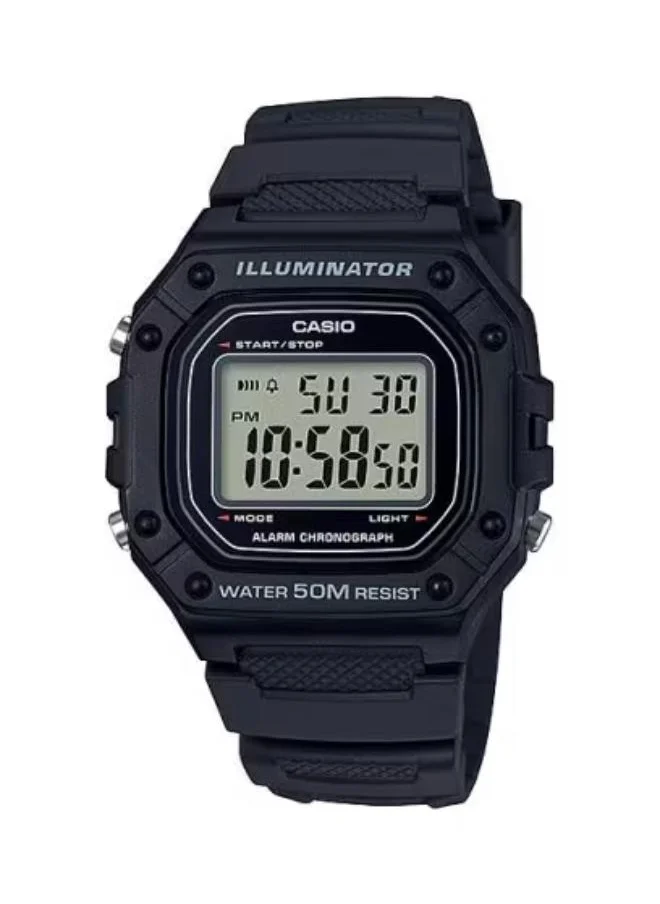 CASIO Men's Digital Display Watch With Black Resin Strap - W-218H-1A