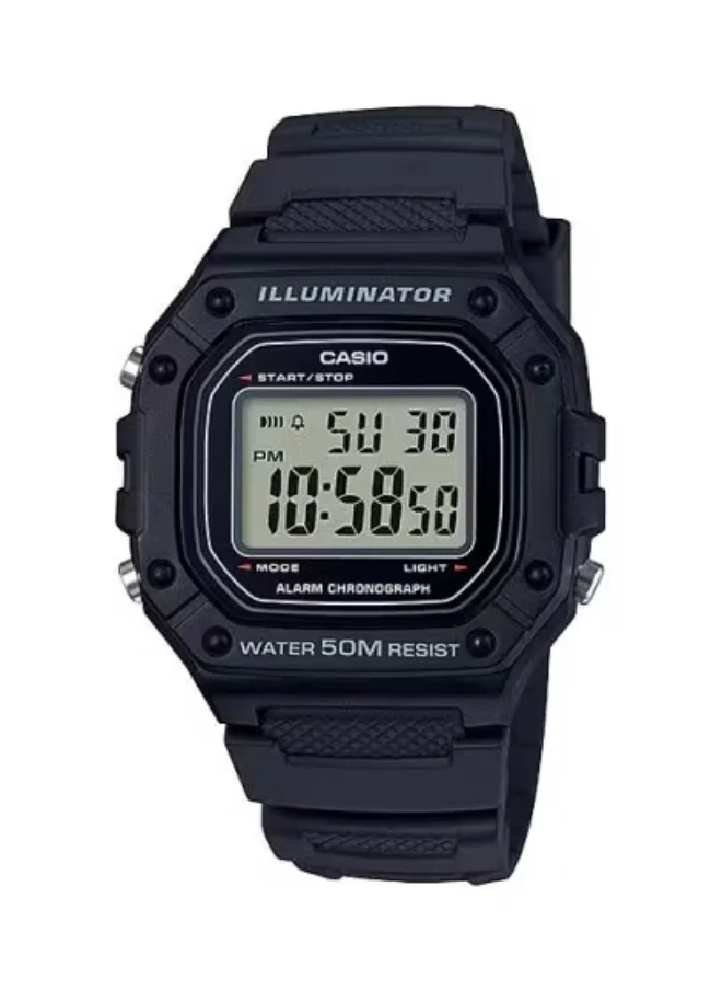 CASIO Men's Resin Digital Watch W-218H-1A - 43.2 mm