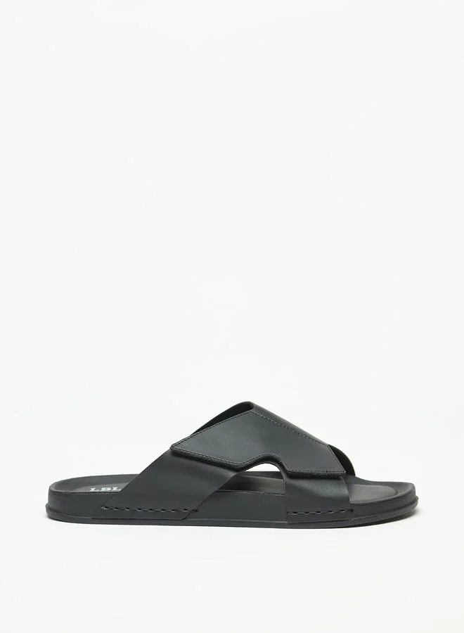 LBL by Shoexpress Men Solid Slip-On Sandals with Cutout Detail
