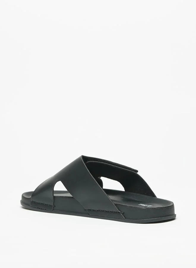 LBL by Shoexpress Men Solid Slip-On Sandals with Cutout Detail