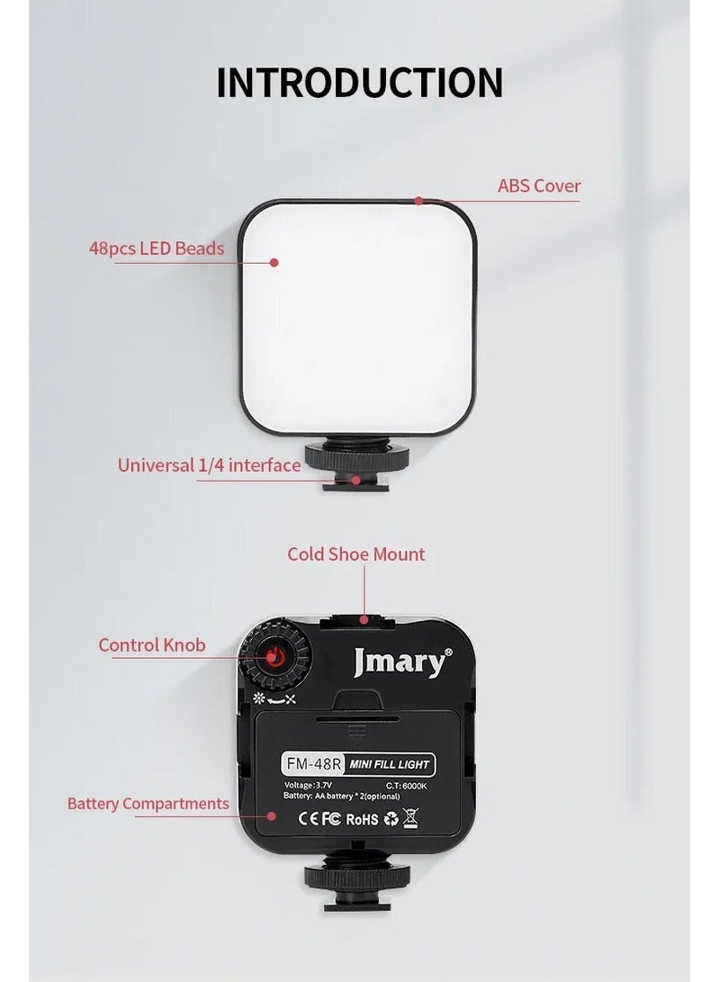 Jmary FM-48 Mini Portable Video Fill Light Black - Image 2